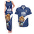 Custom Finland Football Lion Mascot Couples Matching Tank Maxi Dress and Hawaiian Shirt Huuhkajat with Finnish Folk Paterns