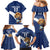 Custom Finland Football Lion Mascot Family Matching Mermaid Dress and Hawaiian Shirt Huuhkajat with Finnish Folk Paterns