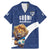 Custom Finland Football Lion Mascot Family Matching Mermaid Dress and Hawaiian Shirt Huuhkajat with Finnish Folk Paterns