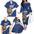 Custom Finland Football Lion Mascot Family Matching Off The Shoulder Long Sleeve Dress and Hawaiian Shirt Huuhkajat with Finnish Folk Paterns