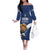Custom Finland Football Lion Mascot Family Matching Off The Shoulder Long Sleeve Dress and Hawaiian Shirt Huuhkajat with Finnish Folk Paterns