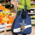Custom Finland Football Lion Mascot Grocery Bag Huuhkajat with Finnish Folk Paterns