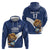 Custom Finland Football Lion Mascot Hoodie Huuhkajat with Finnish Folk Paterns