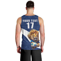 Custom Finland Football Lion Mascot Men Tank Top Huuhkajat with Finnish Folk Paterns
