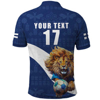 Custom Finland Football Lion Mascot Polo Shirt Huuhkajat with Finnish Folk Paterns