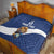 Custom Finland Football Lion Mascot Quilt Huuhkajat with Finnish Folk Paterns
