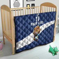 Custom Finland Football Lion Mascot Quilt Huuhkajat with Finnish Folk Paterns