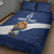 Custom Finland Football Lion Mascot Quilt Bed Set Huuhkajat with Finnish Folk Paterns