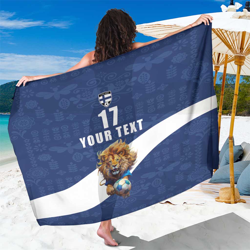 Custom Finland Football Lion Mascot Sarong Huuhkajat with Finnish Folk Paterns