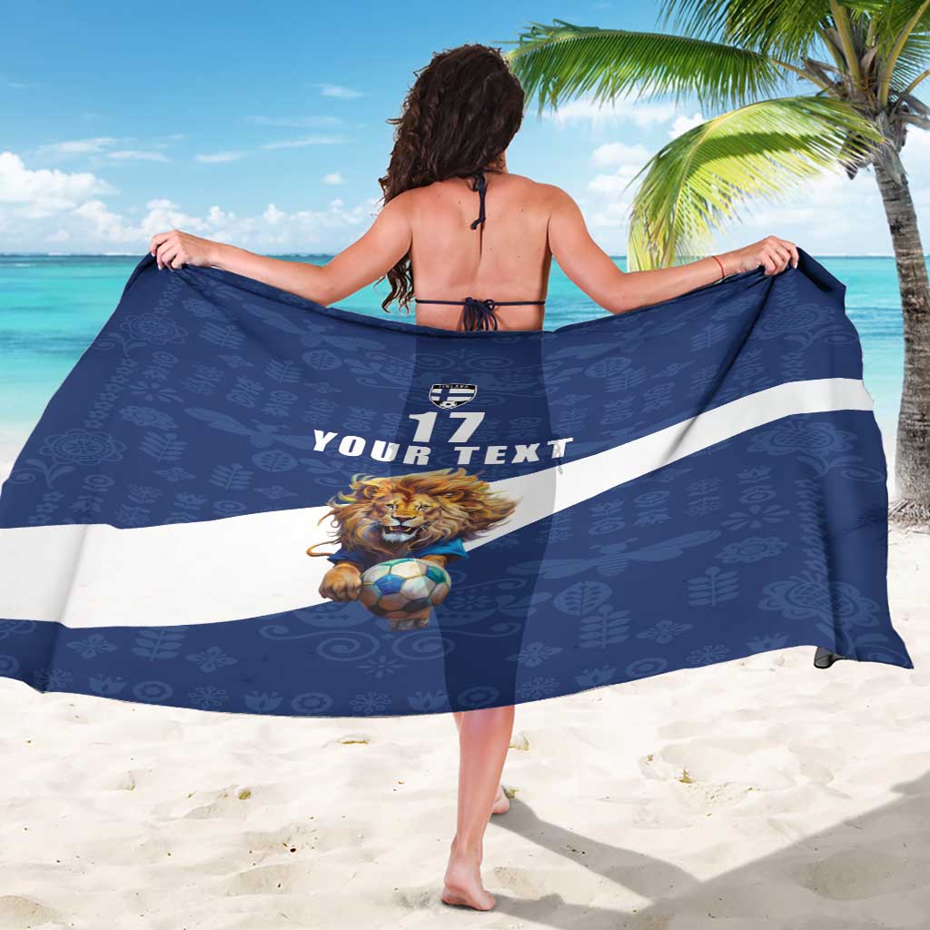 Custom Finland Football Lion Mascot Sarong Huuhkajat with Finnish Folk Paterns