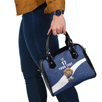 Custom Finland Football Lion Mascot Shoulder Handbag Huuhkajat with Finnish Folk Paterns