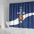 Custom Finland Football Lion Mascot Shower Curtain Huuhkajat with Finnish Folk Paterns