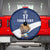 Custom Finland Football Lion Mascot Spare Tire Cover Huuhkajat with Finnish Folk Paterns