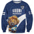 Custom Finland Football Lion Mascot Sweatshirt Huuhkajat with Finnish Folk Paterns
