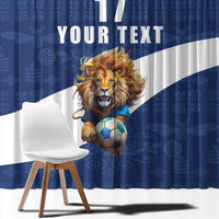 Custom Finland Football Lion Mascot Window Curtain Huuhkajat with Finnish Folk Paterns