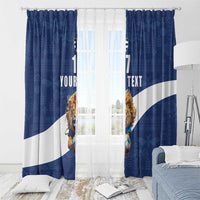 Custom Finland Football Lion Mascot Window Curtain Huuhkajat with Finnish Folk Paterns