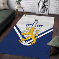 Custom Finland Ice Hockey We are Champions Area Rug Sporty Style Come on Leijonat