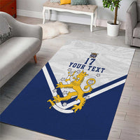Custom Finland Ice Hockey We are Champions Area Rug Sporty Style Come on Leijonat