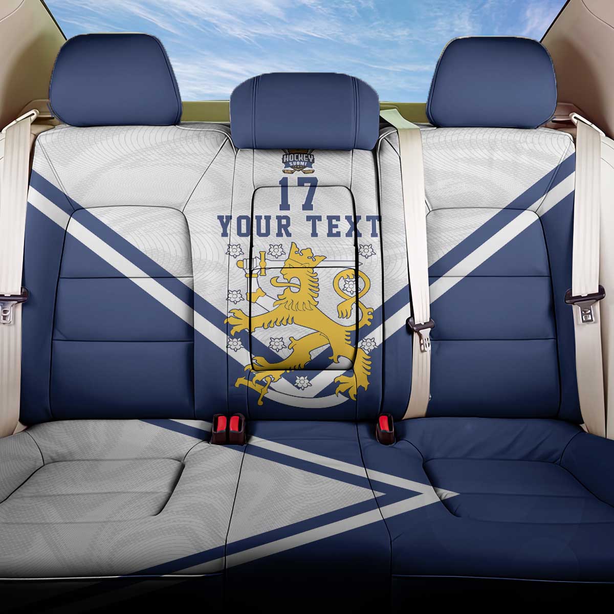 Custom Finland Ice Hockey We are Champions Back Car Seat Cover Sporty Style Come on Leijonat