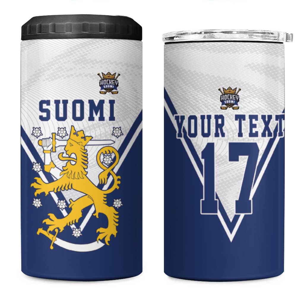 Custom Finland Ice Hockey We are Champions 4 in 1 Can Cooler Tumbler Sporty Style Come on Leijonat