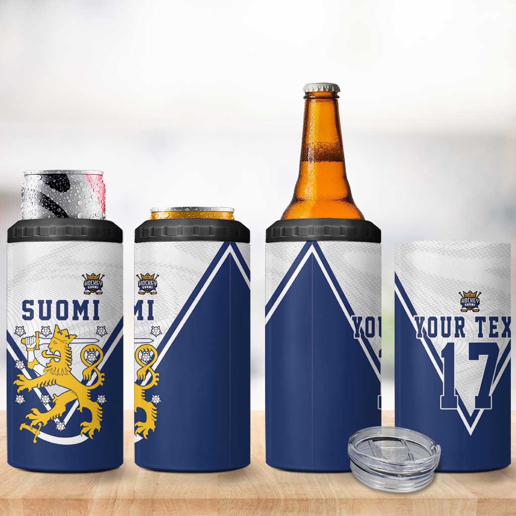 Custom Finland Ice Hockey We are Champions 4 in 1 Can Cooler Tumbler Sporty Style Come on Leijonat