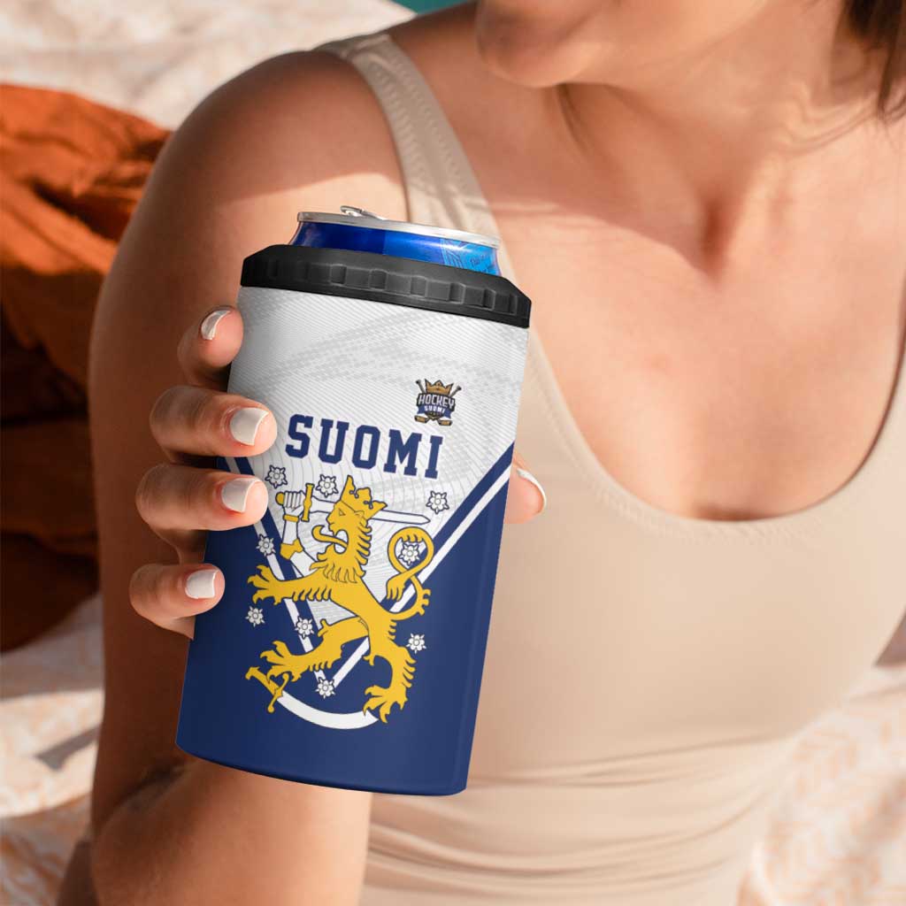 Custom Finland Ice Hockey We are Champions 4 in 1 Can Cooler Tumbler Sporty Style Come on Leijonat
