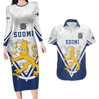 Custom Finland Ice Hockey We are Champions Couples Matching Long Sleeve Bodycon Dress and Hawaiian Shirt Sporty Style Come on Leijonat