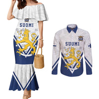 Custom Finland Ice Hockey We are Champions Couples Matching Mermaid Dress and Long Sleeve Button Shirt Sporty Style Come on Leijonat