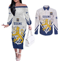 Custom Finland Ice Hockey We are Champions Couples Matching Off The Shoulder Long Sleeve Dress and Long Sleeve Button Shirt Sporty Style Come on Leijonat