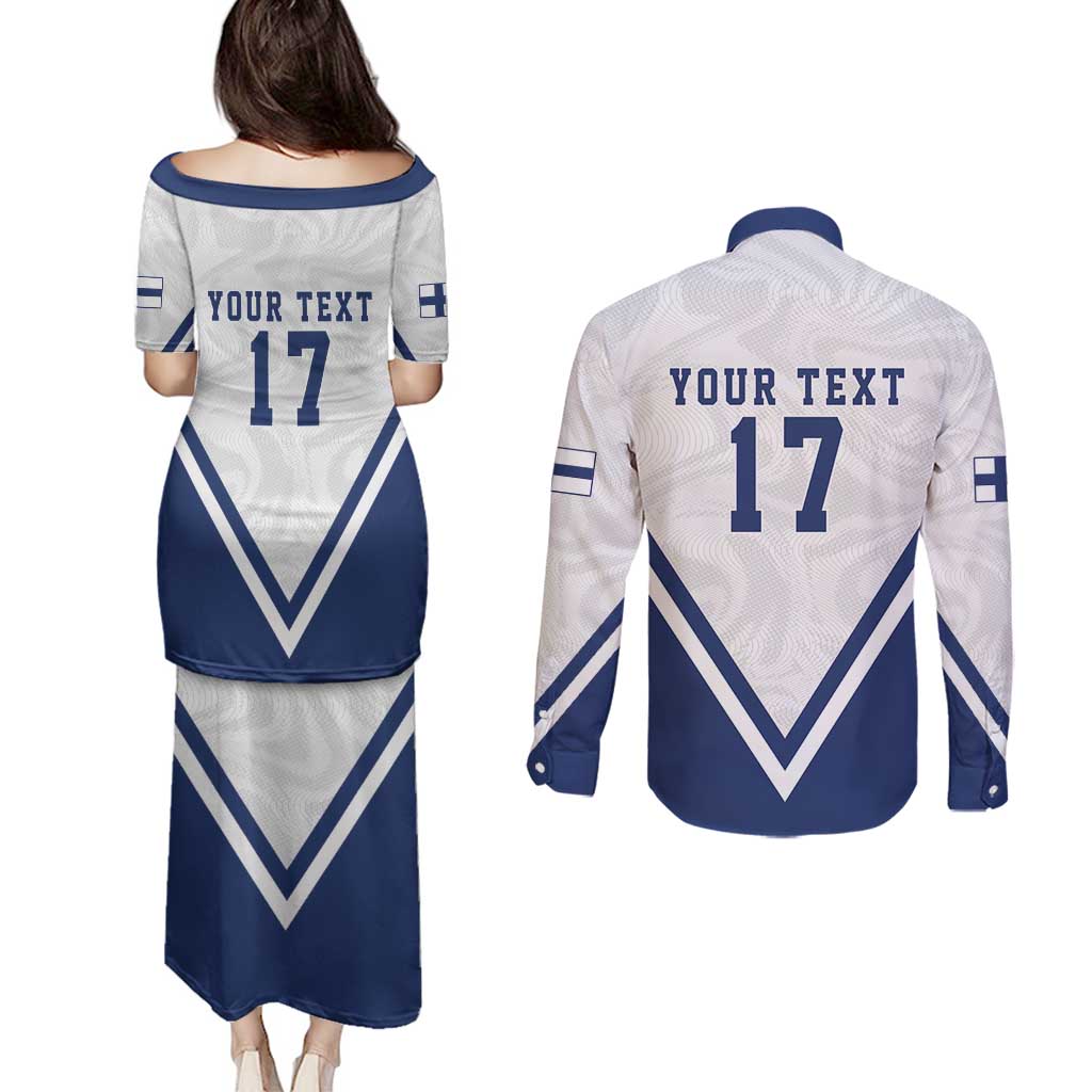 Custom Finland Ice Hockey We are Champions Couples Matching Puletasi and Long Sleeve Button Shirt Sporty Style Come on Leijonat