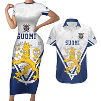 Custom Finland Ice Hockey We are Champions Couples Matching Short Sleeve Bodycon Dress and Hawaiian Shirt Sporty Style Come on Leijonat