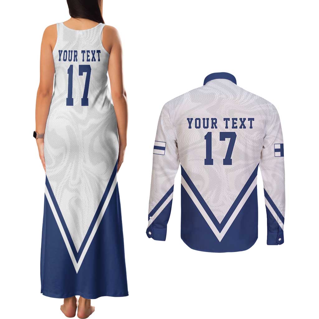 Custom Finland Ice Hockey We are Champions Couples Matching Tank Maxi Dress and Long Sleeve Button Shirt Sporty Style Come on Leijonat