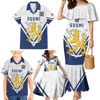 Custom Finland Ice Hockey We are Champions Family Matching Mermaid Dress and Hawaiian Shirt Sporty Style Come on Leijonat
