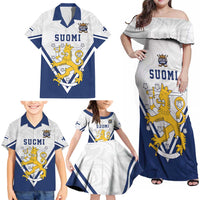 Custom Finland Ice Hockey We are Champions Family Matching Off Shoulder Maxi Dress and Hawaiian Shirt Sporty Style Come on Leijonat
