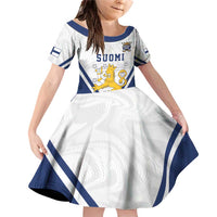 Custom Finland Ice Hockey We are Champions Family Matching Off Shoulder Short Dress and Hawaiian Shirt Sporty Style Come on Leijonat
