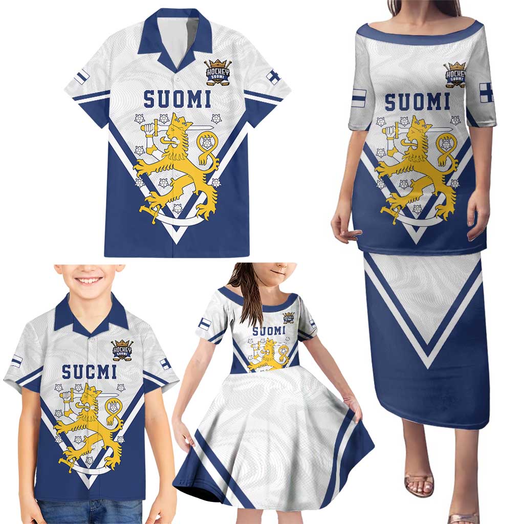 Custom Finland Ice Hockey We are Champions Family Matching Puletasi and Hawaiian Shirt Sporty Style Come on Leijonat