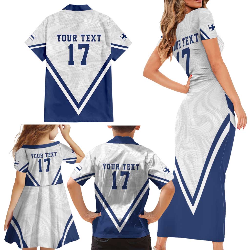 Custom Finland Ice Hockey We are Champions Family Matching Short Sleeve Bodycon Dress and Hawaiian Shirt Sporty Style Come on Leijonat
