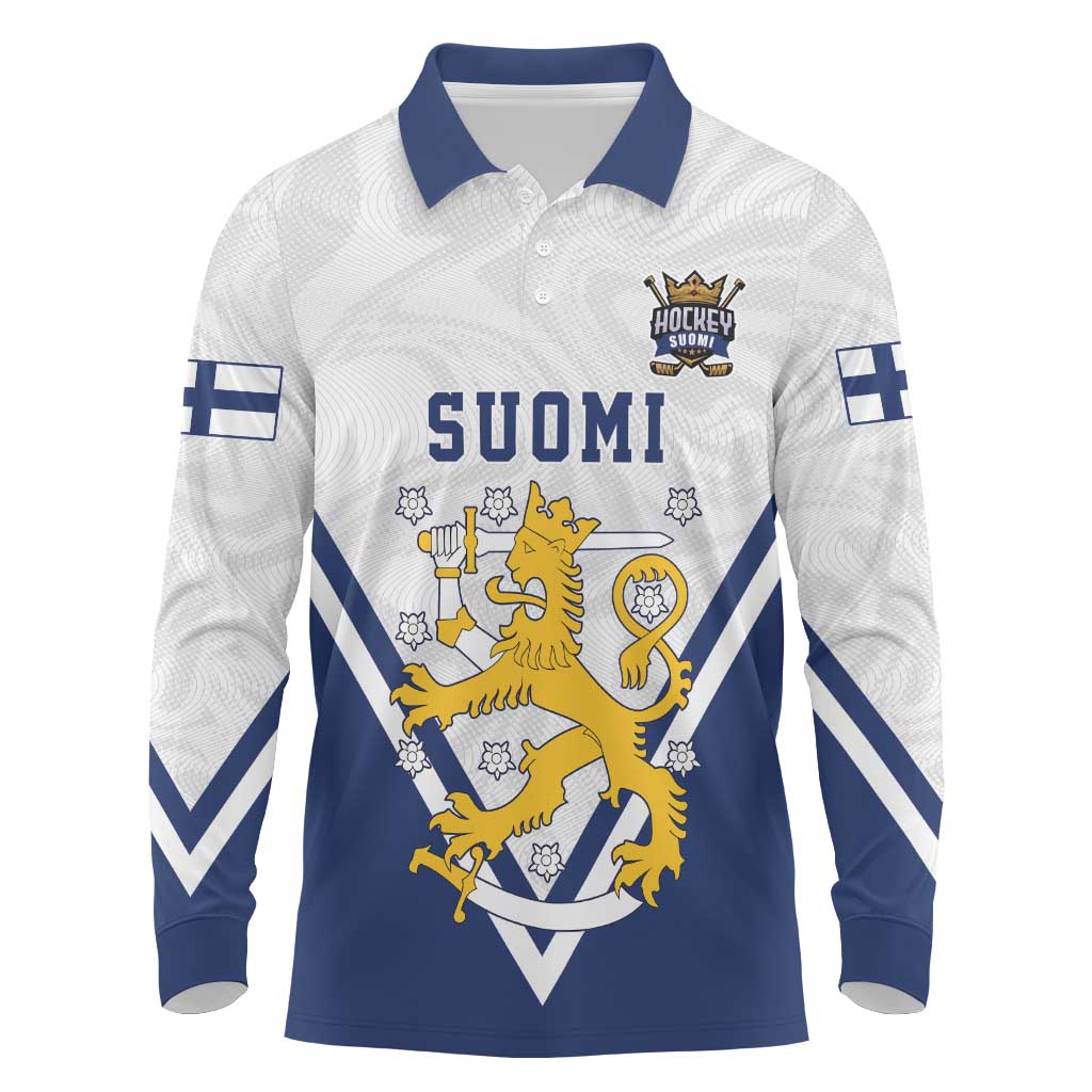 Custom Finland Ice Hockey We are Champions Long Sleeve Polo Shirt Sporty Style Come on Leijonat