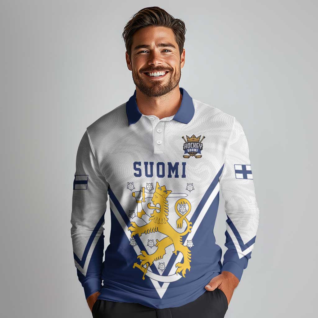Custom Finland Ice Hockey We are Champions Long Sleeve Polo Shirt Sporty Style Come on Leijonat