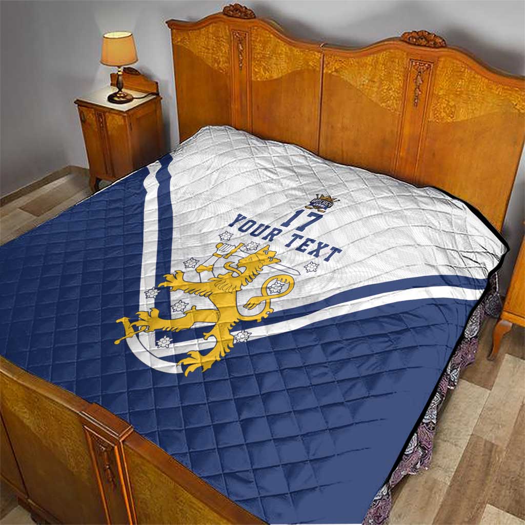 Custom Finland Ice Hockey We are Champions Quilt Sporty Style Come on Leijonat