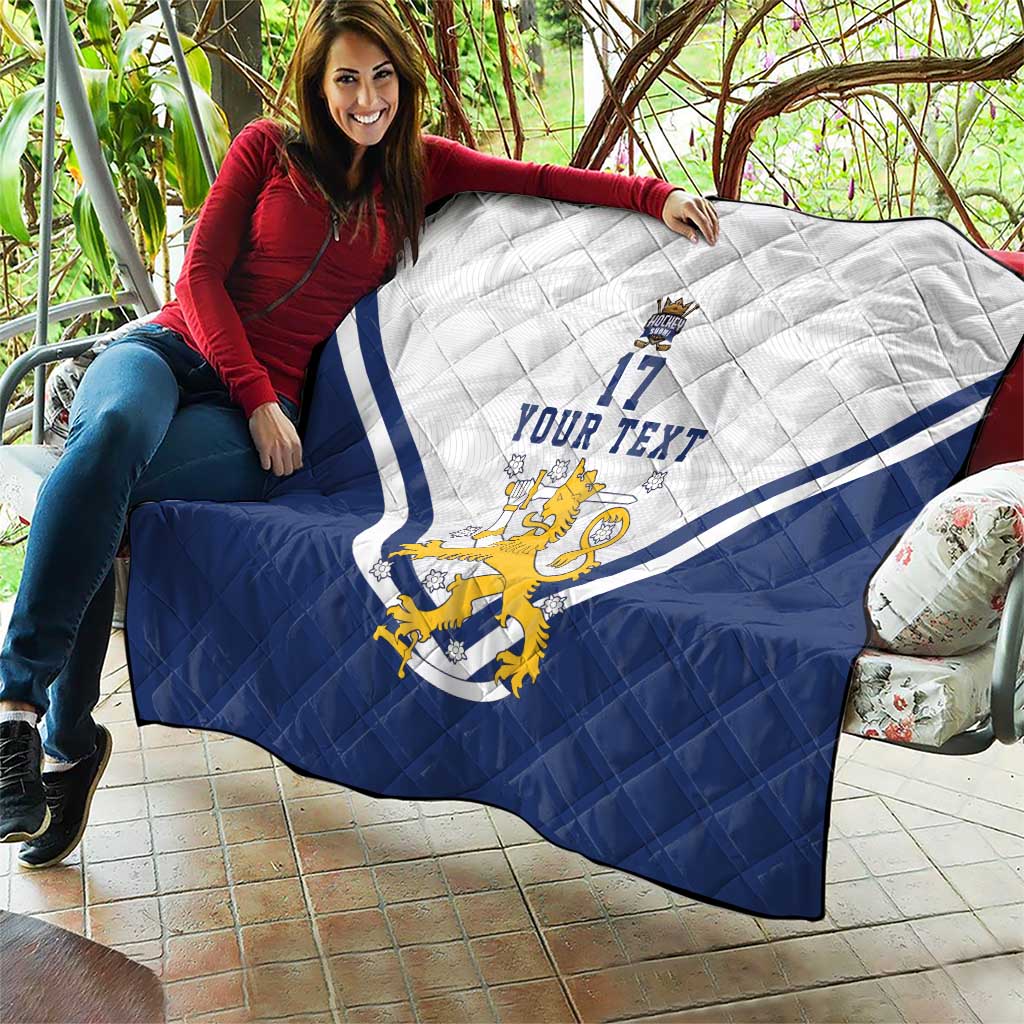 Custom Finland Ice Hockey We are Champions Quilt Sporty Style Come on Leijonat