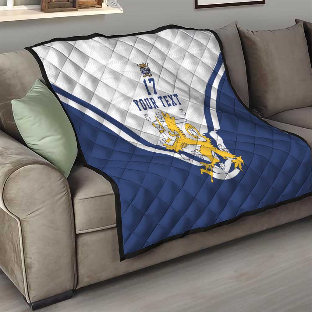 Custom Finland Ice Hockey We are Champions Quilt Sporty Style Come on Leijonat