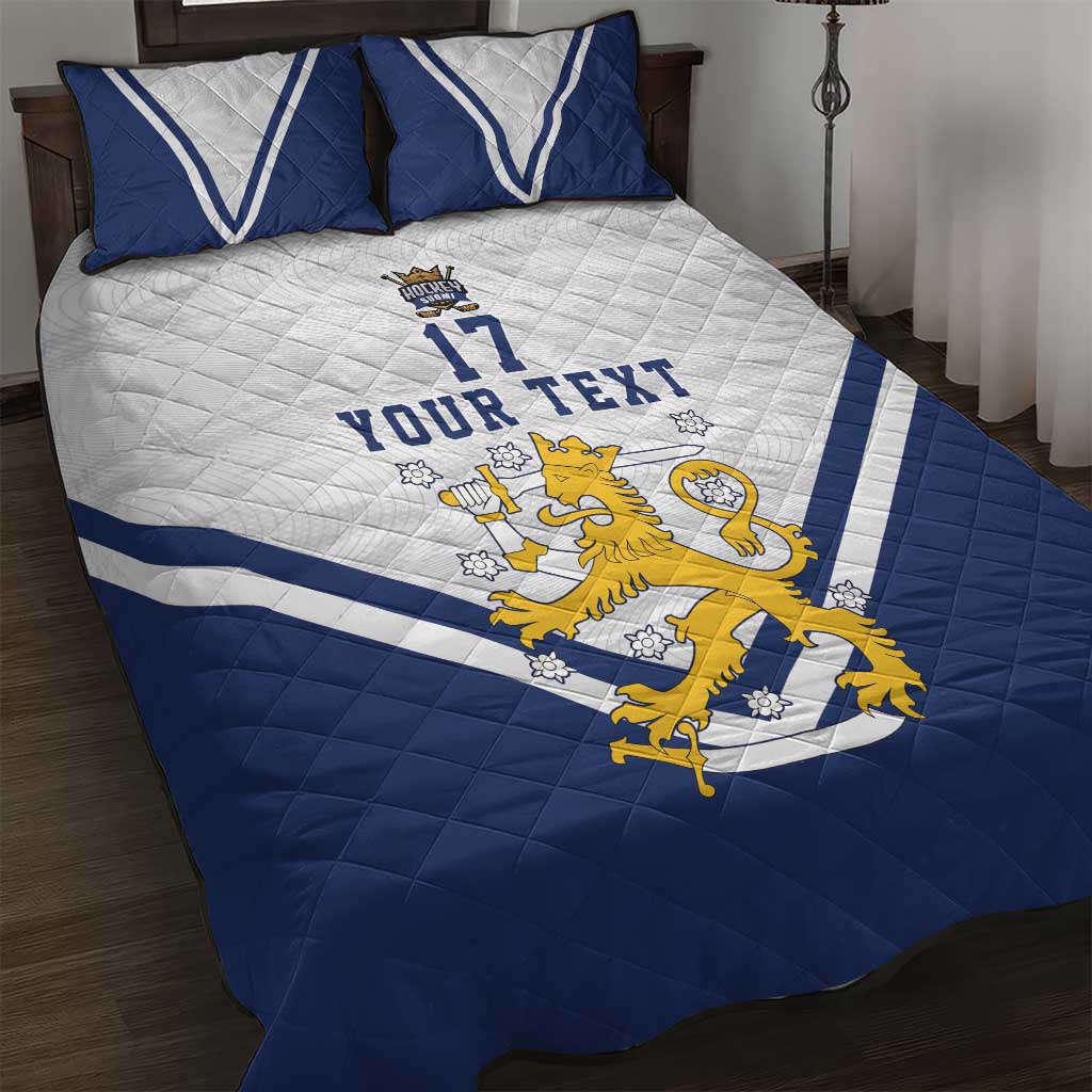 Custom Finland Ice Hockey We are Champions Quilt Bed Set Sporty Style Come on Leijonat