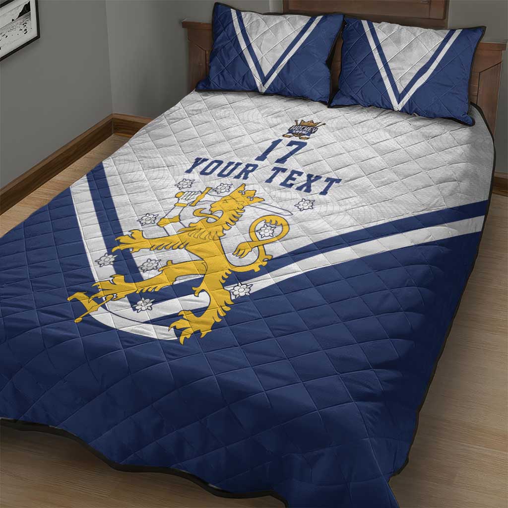 Custom Finland Ice Hockey We are Champions Quilt Bed Set Sporty Style Come on Leijonat