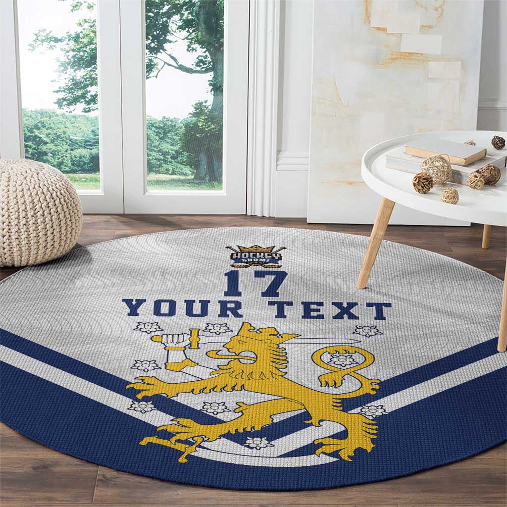 Custom Finland Ice Hockey We are Champions Round Carpet Sporty Style Come on Leijonat