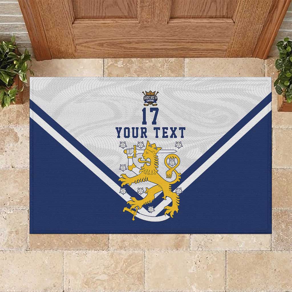 Custom Finland Ice Hockey We are Champions Rubber Doormat Sporty Style Come on Leijonat