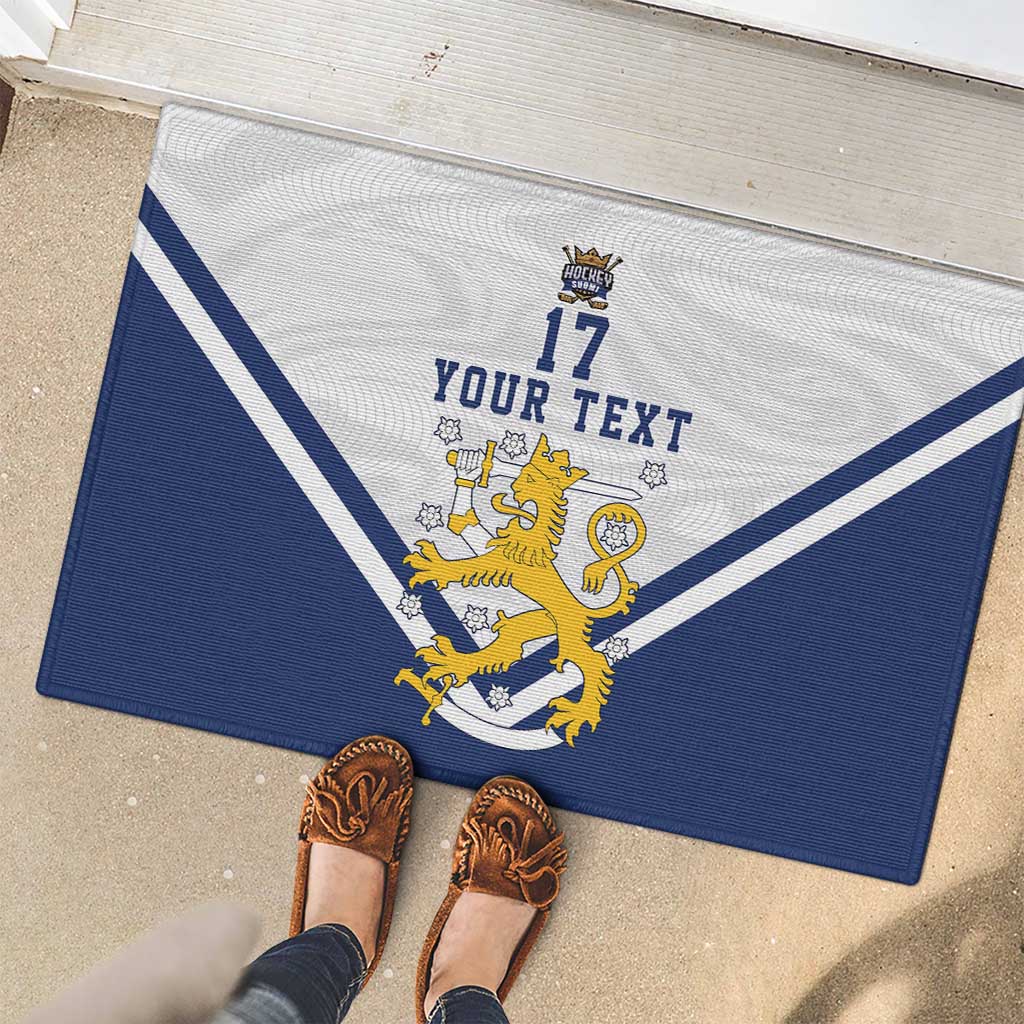 Custom Finland Ice Hockey We are Champions Rubber Doormat Sporty Style Come on Leijonat