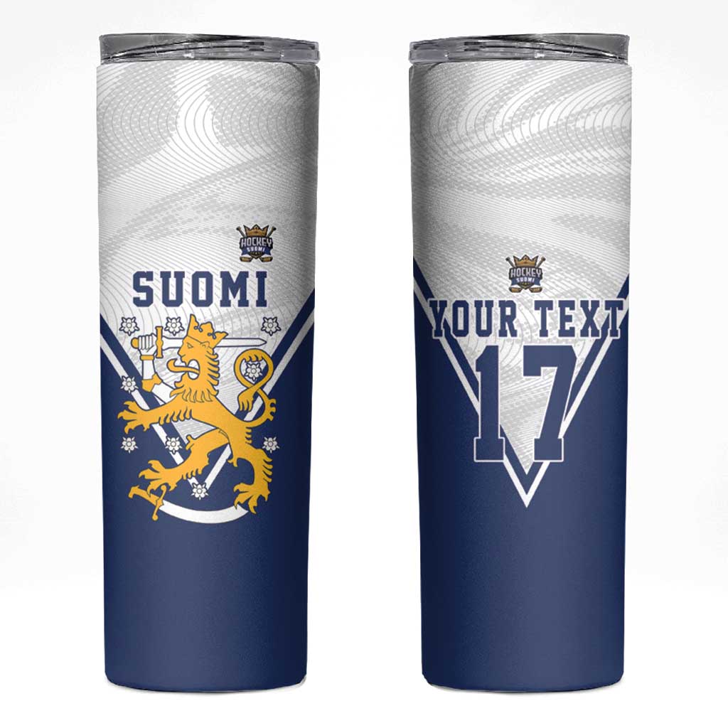 Custom Finland Ice Hockey We are Champions Skinny Tumbler Sporty Style Come on Leijonat