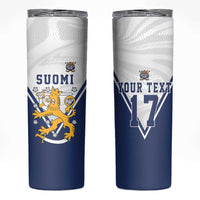Custom Finland Ice Hockey We are Champions Skinny Tumbler Sporty Style Come on Leijonat