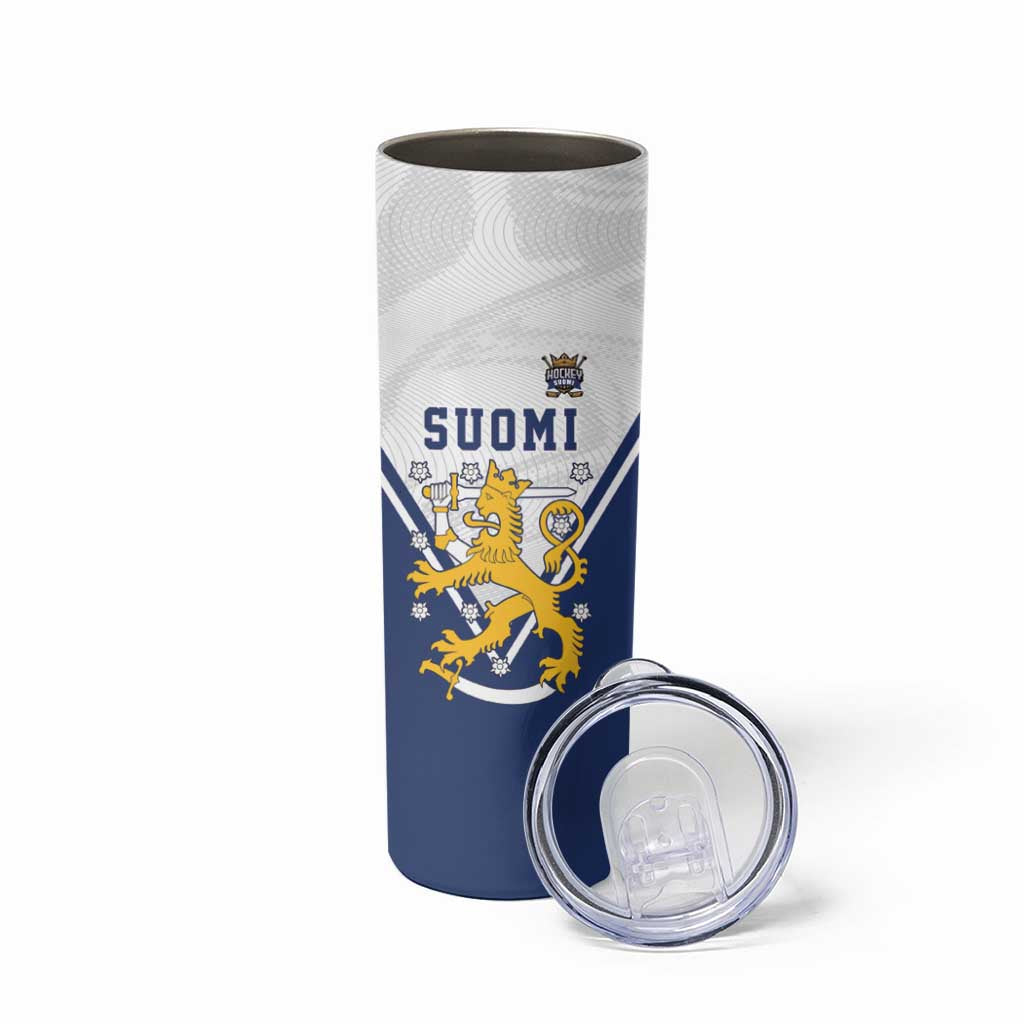 Custom Finland Ice Hockey We are Champions Skinny Tumbler Sporty Style Come on Leijonat